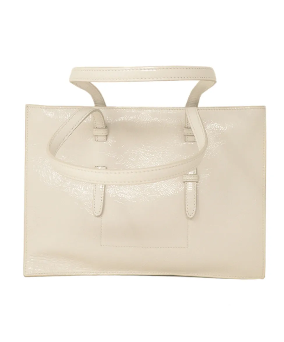 Alaia White Cutout Patent Leather Handbag