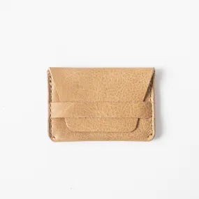 Beige Bison Flap Wallet