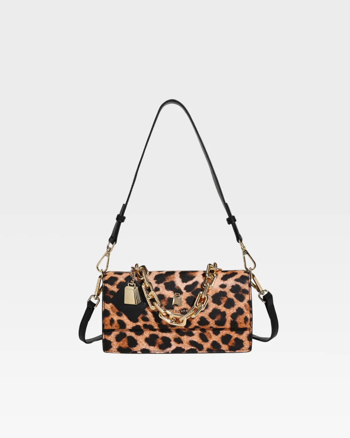 Beige Leopard Print Shoulder Bag