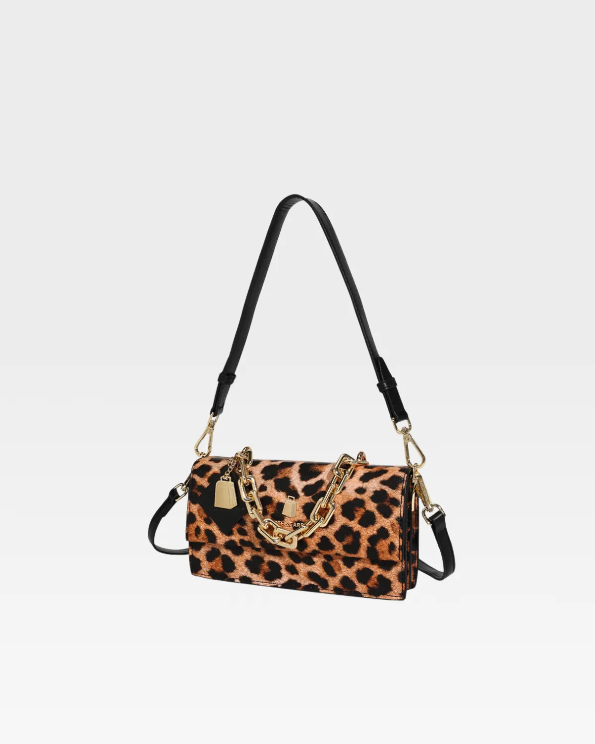 Beige Leopard Print Shoulder Bag