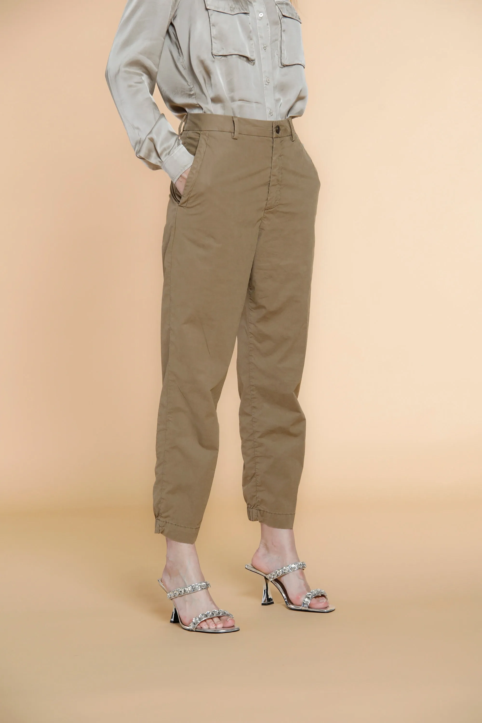 Birkin Chino pantalone chino donna in tela paracadute curvy