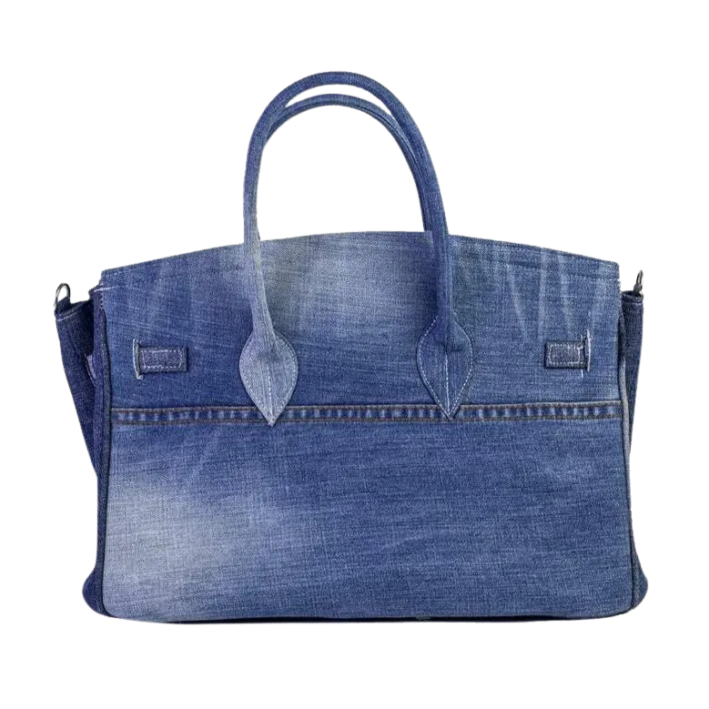 Birkin Style Jean Handbag - Available in 4 sizes