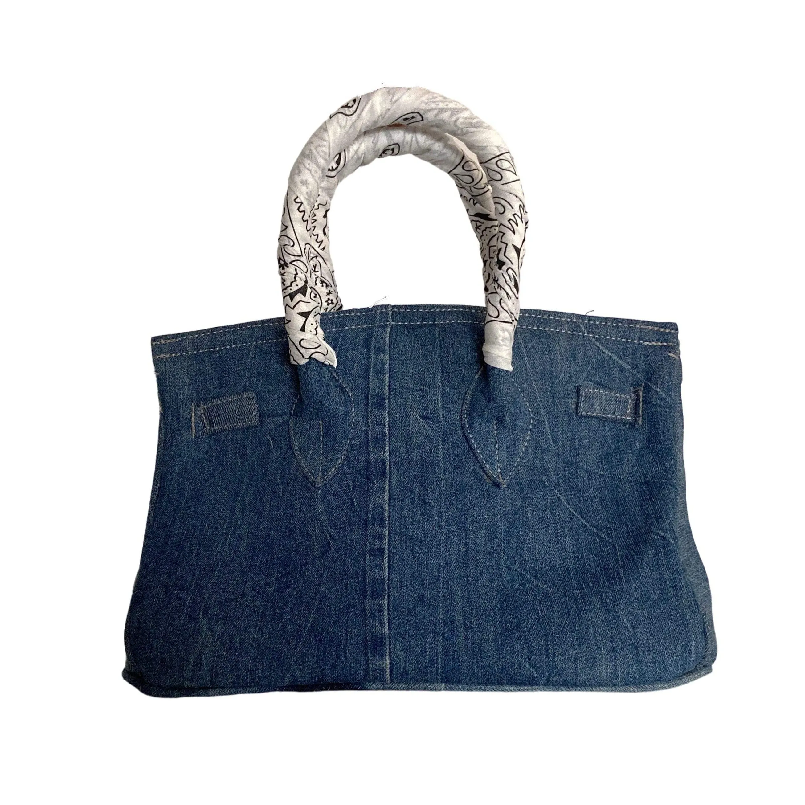 Birkin Style Jean Handbag - Available in 4 sizes