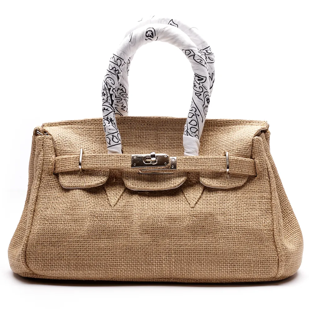 Birkin Style Jute Bag