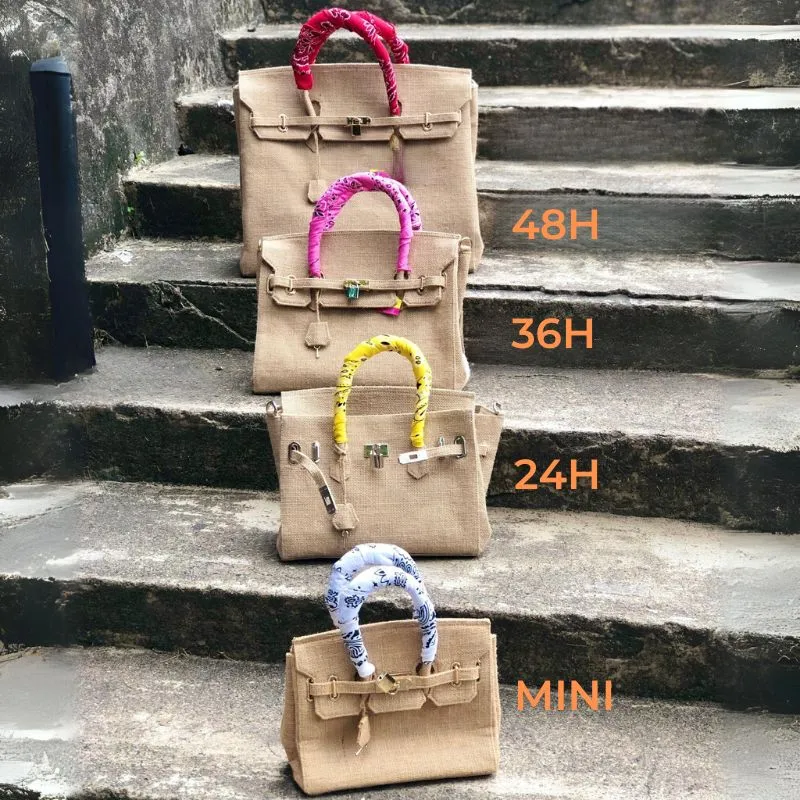 Birkin Style Jute Bag