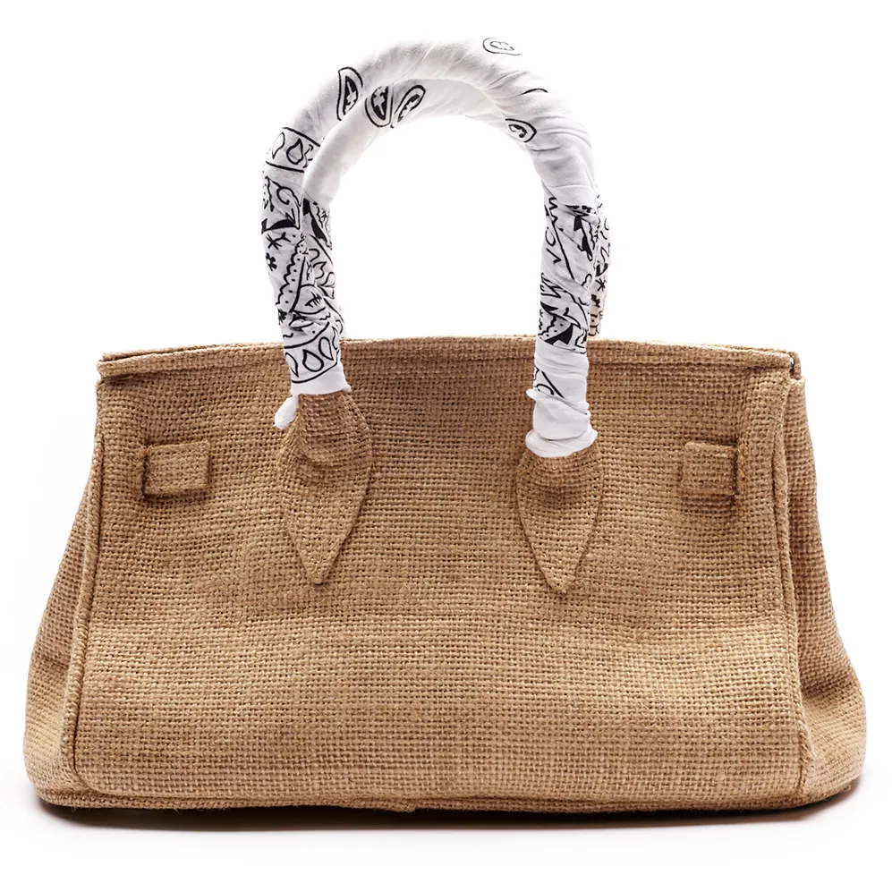 Birkin Style Jute Bag