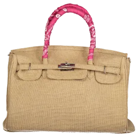 Birkin Style Jute Bag