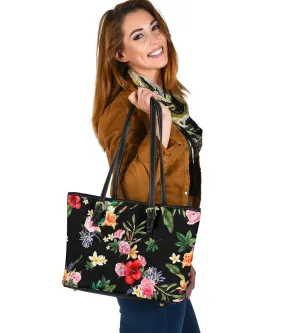 Black Floral Tote Bag