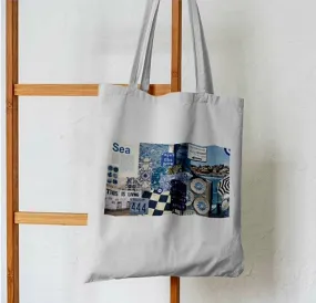 Blue Abstract Tote Bag