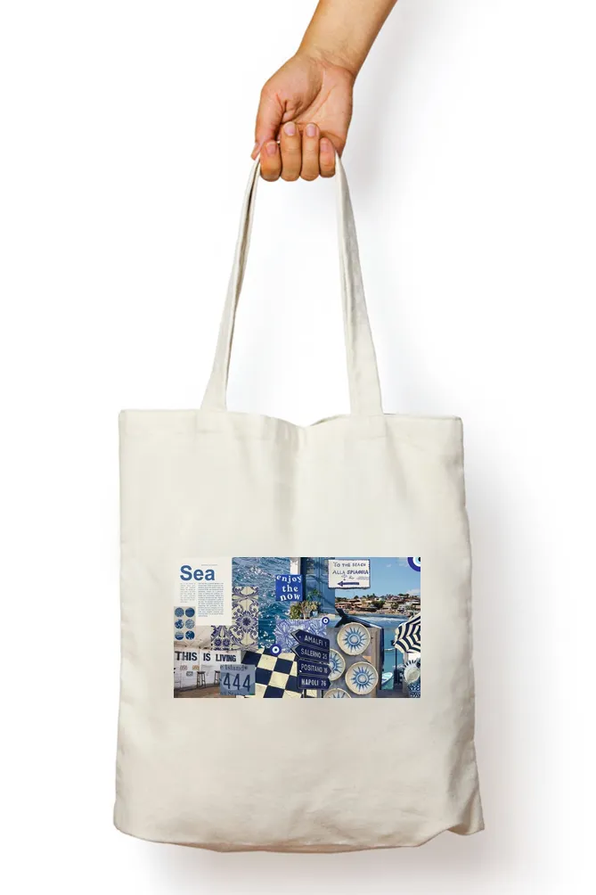 Blue Abstract Tote Bag