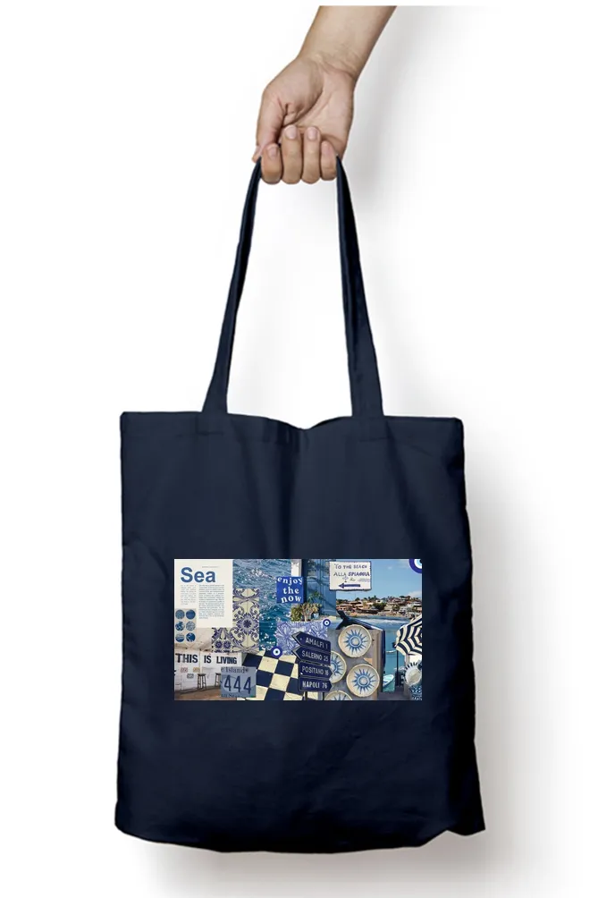 Blue Abstract Tote Bag