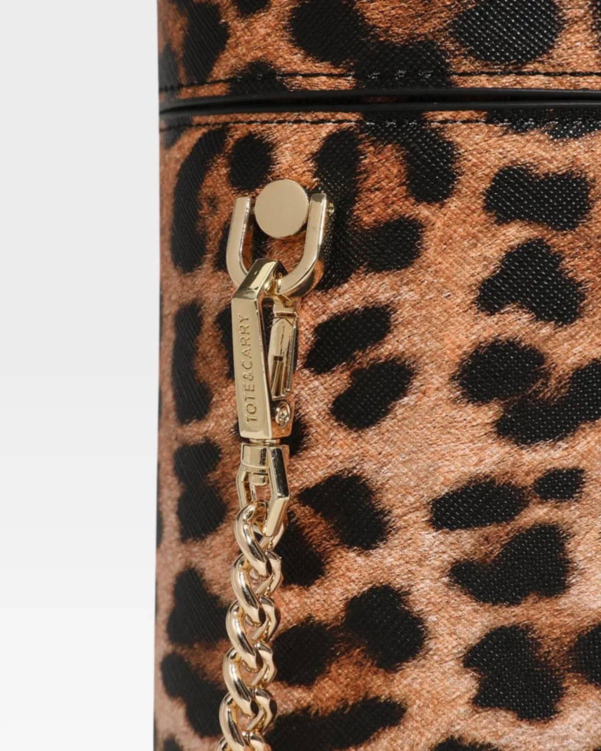 Brown Leopard Mini Barrel Purse