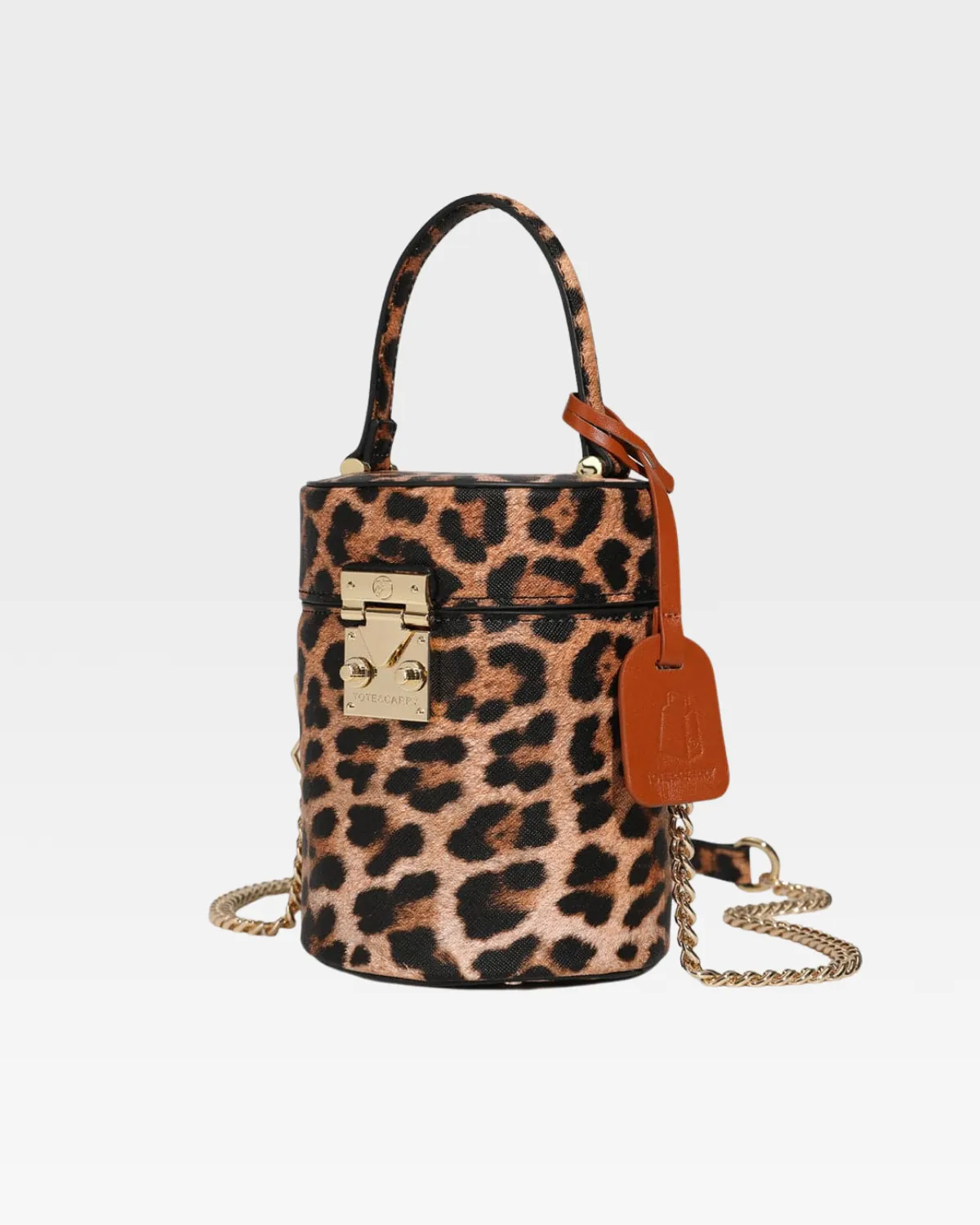 Brown Leopard Mini Barrel Purse