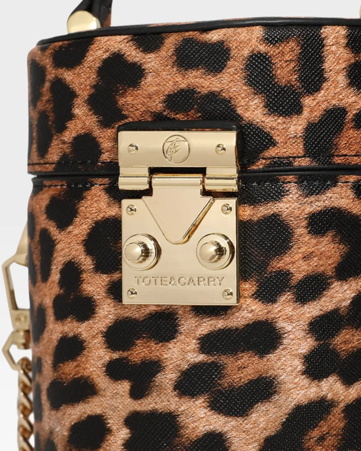 Brown Leopard Mini Barrel Purse