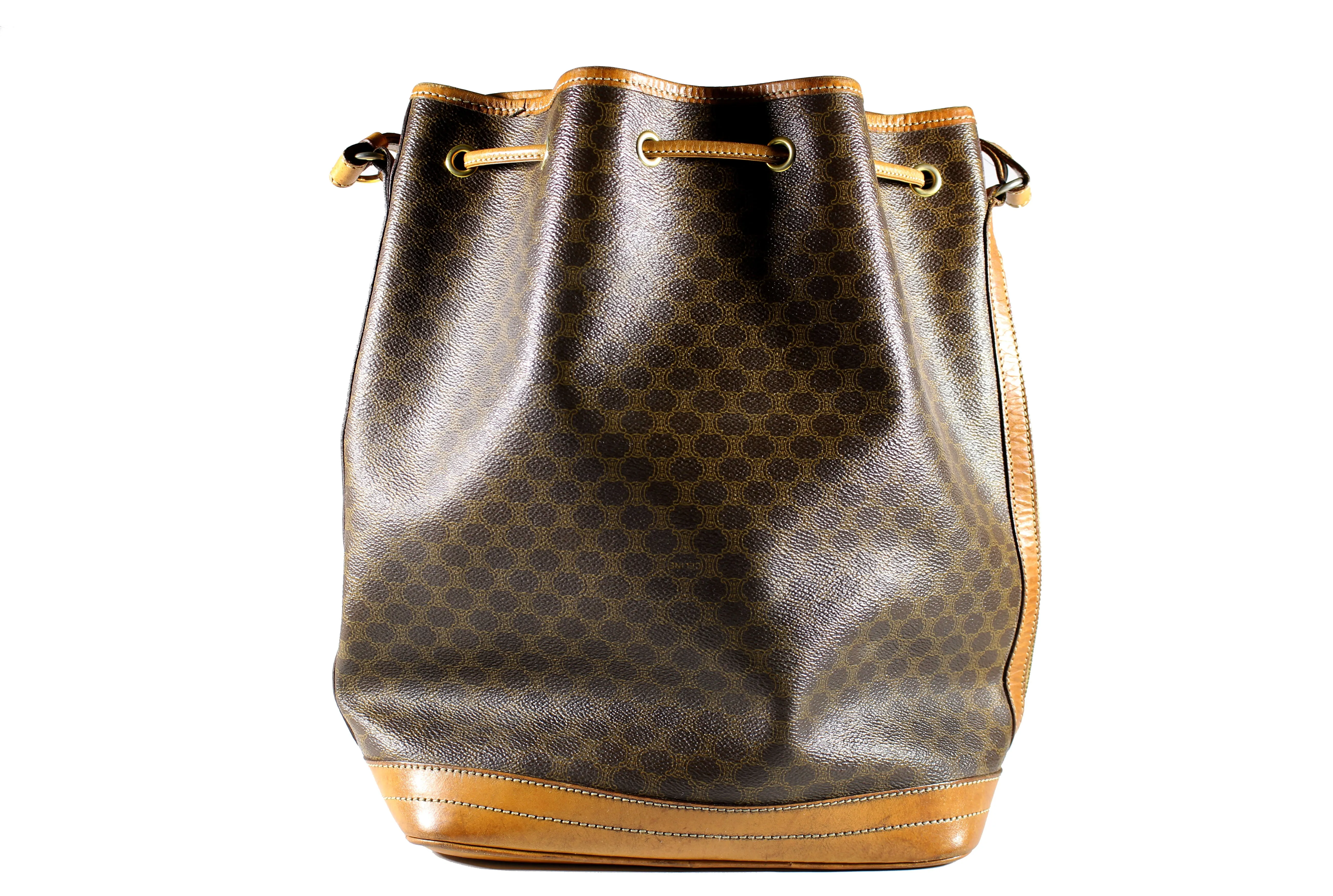 CELINE brown macadam monogram canvas handbag