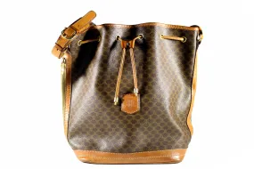 CELINE brown macadam monogram canvas handbag