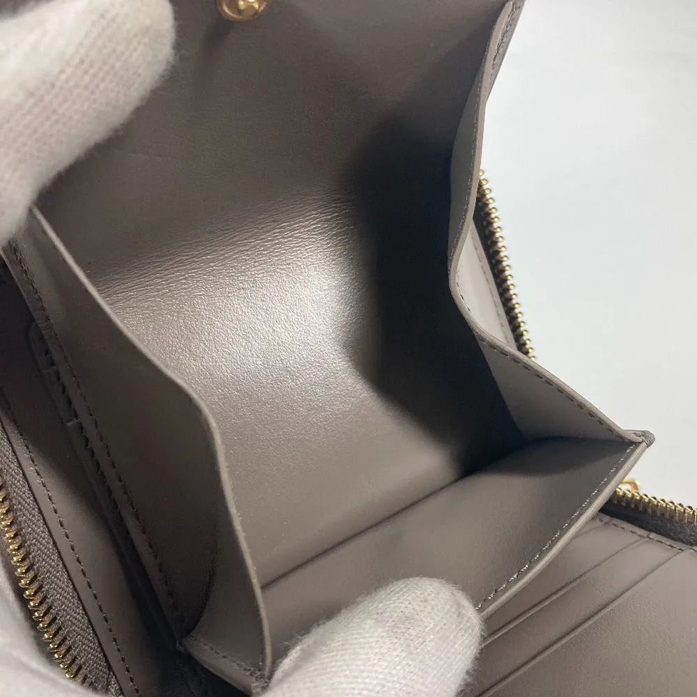 CELINE Folded wallet 10L203BEL.10BL leather gray Compact wallet Small Zip Wallet Essential Women Used Authentic