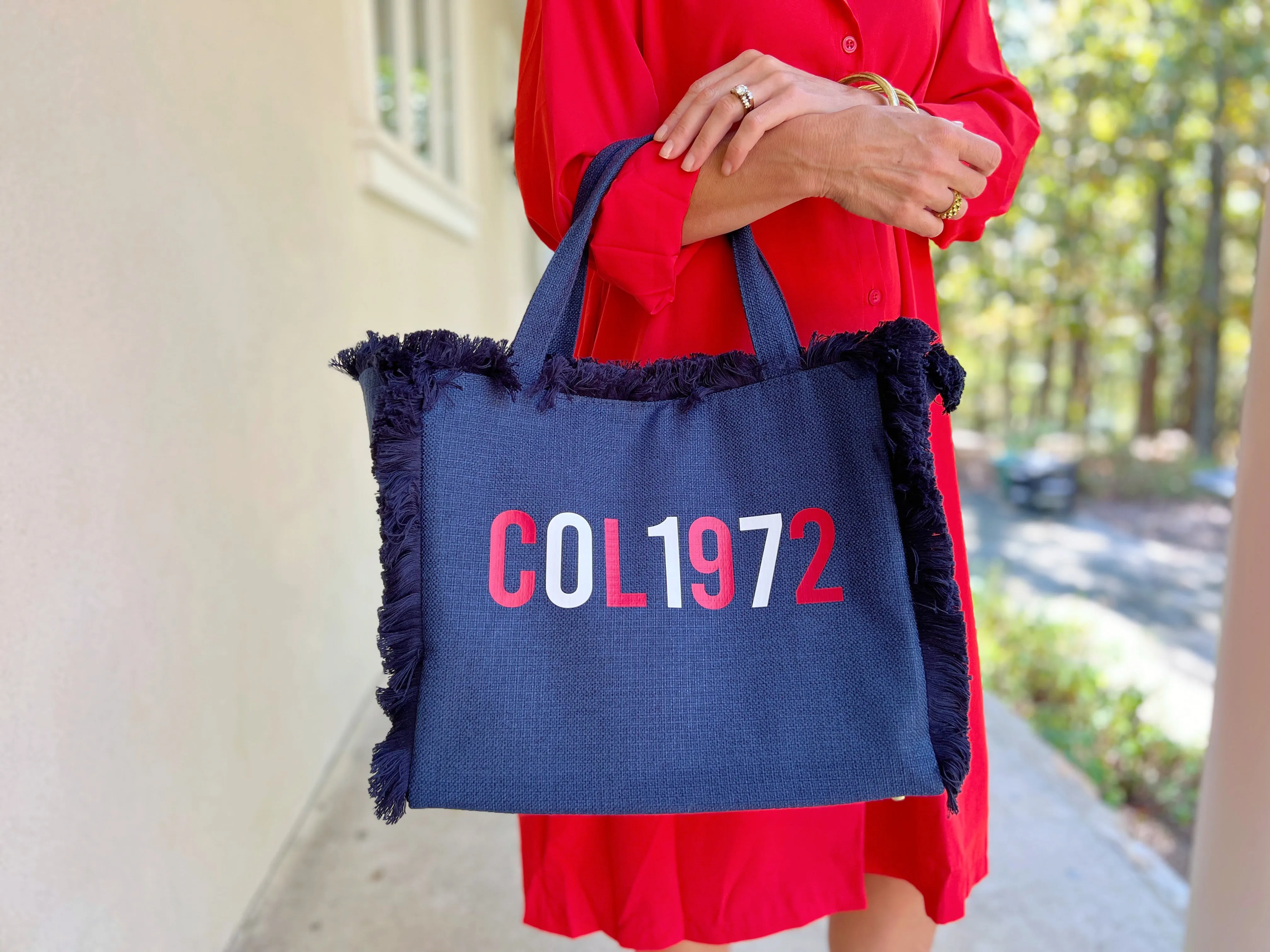 COL1972 Fringe Navy Purse