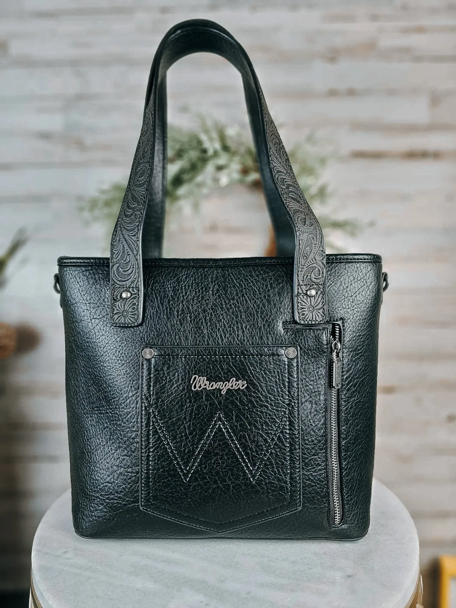 Concealed Carry Black Waco Tote Handbag