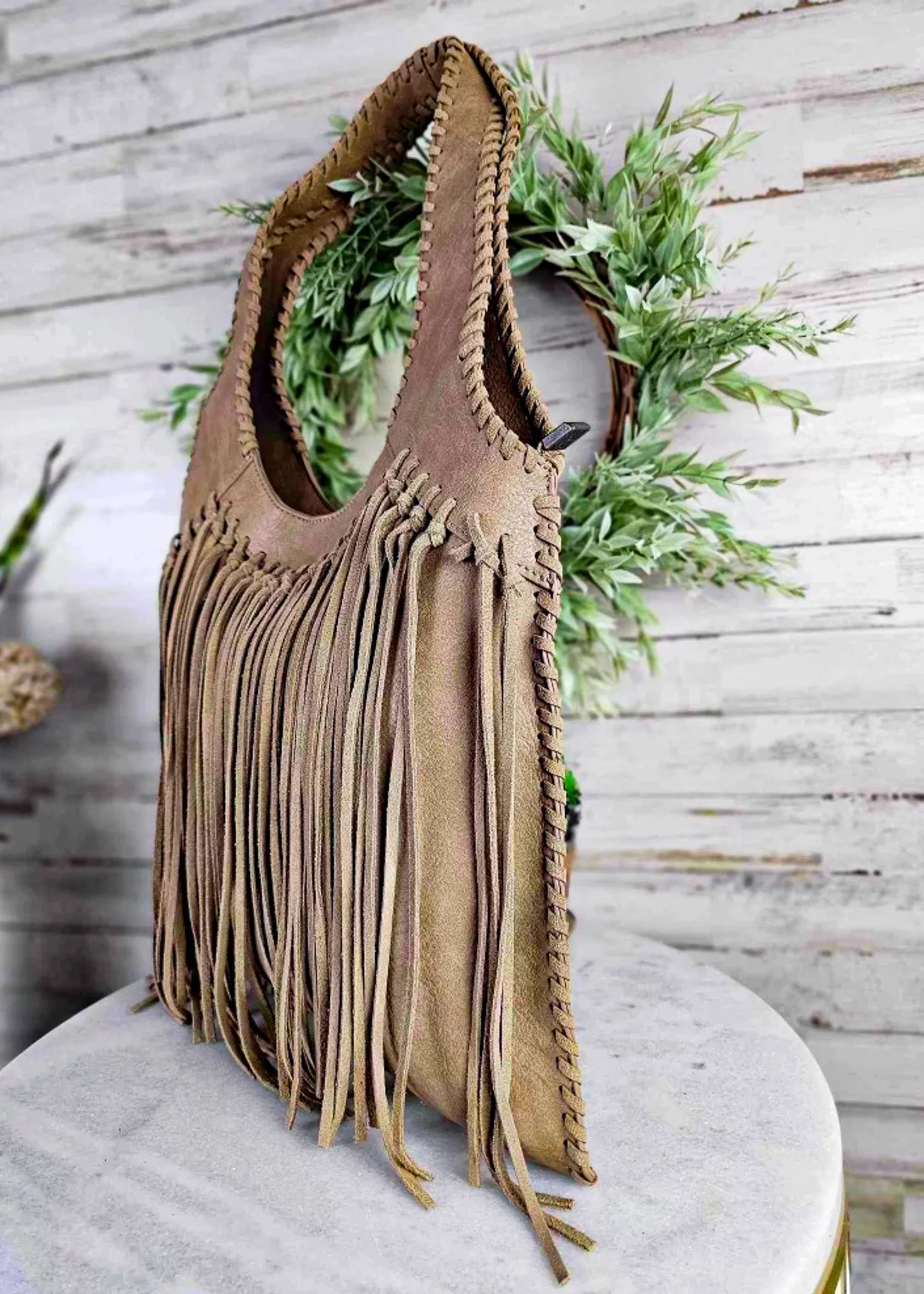 Concealed Carry Fringe Hobo Handbag