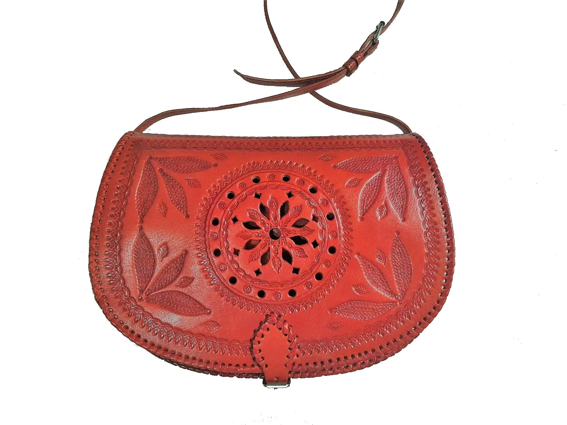 Creation of Marrakesh - Orange Leather Shoulder Bag