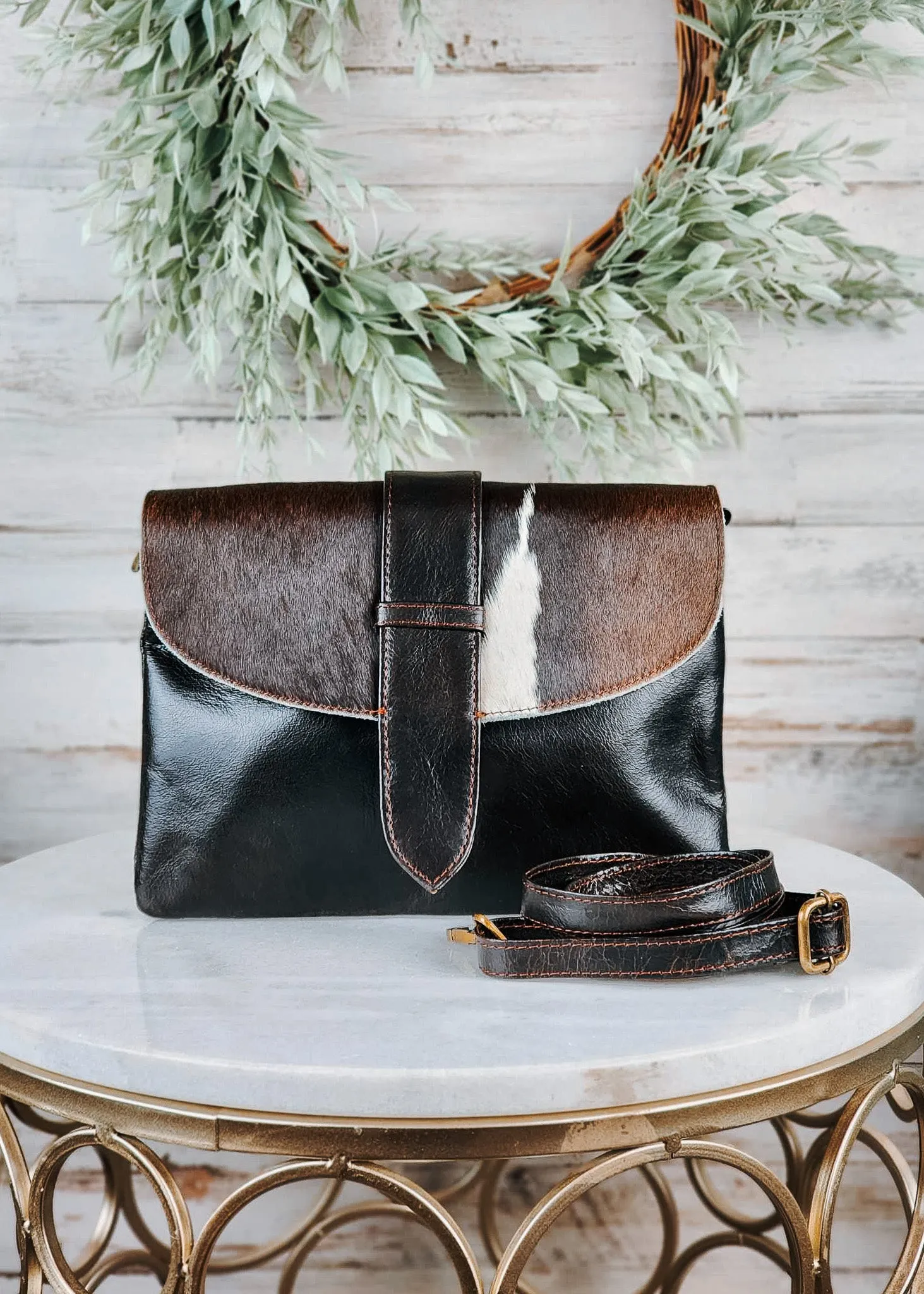 Dark Brown Simply Chic Cowhide Handbag