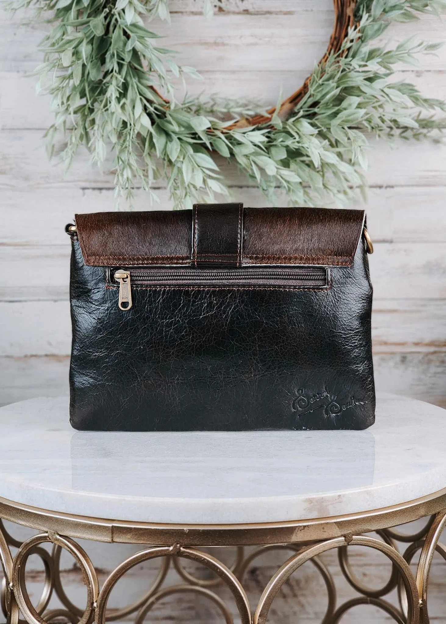 Dark Brown Simply Chic Cowhide Handbag