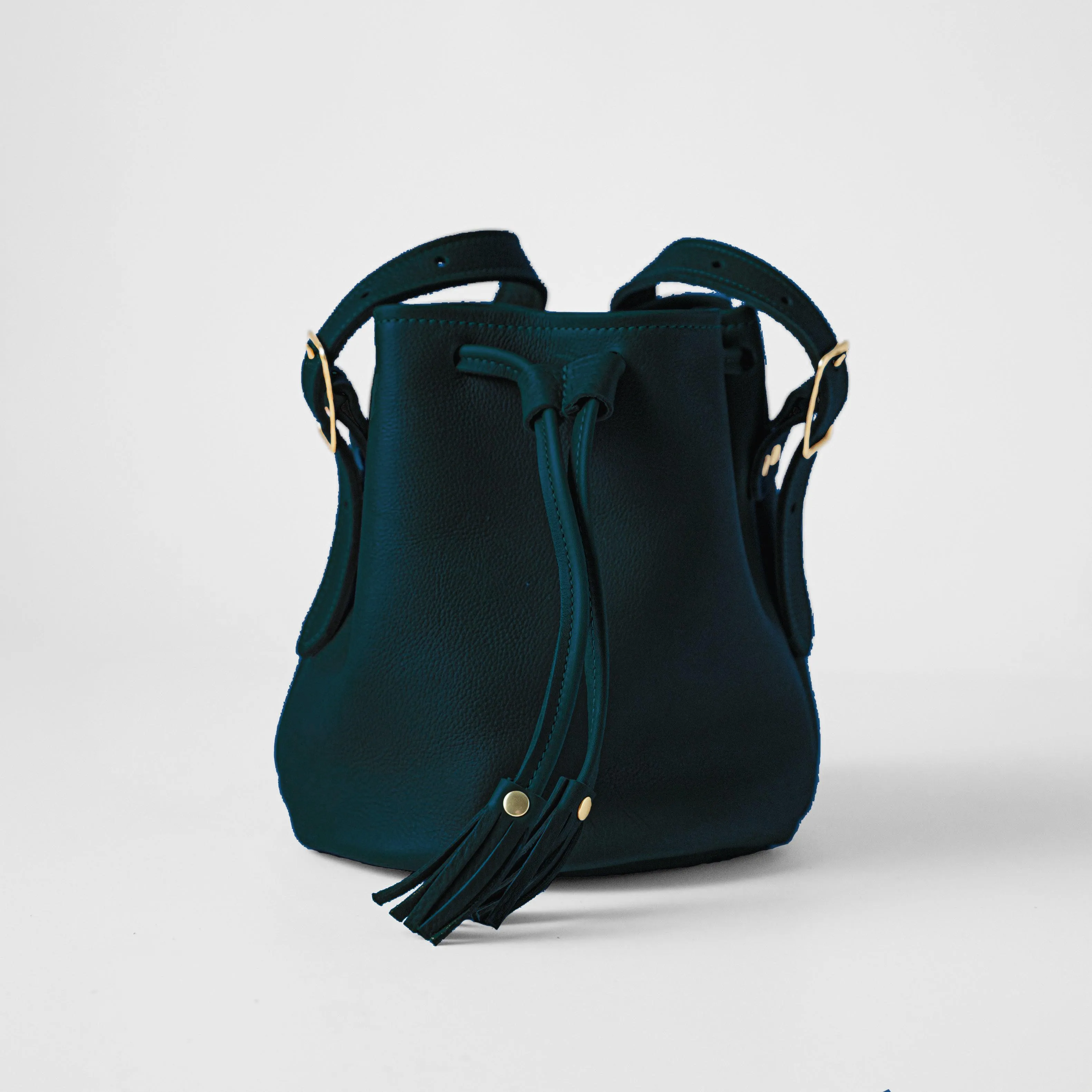 Dark Teal Bulldog Bucket Bag