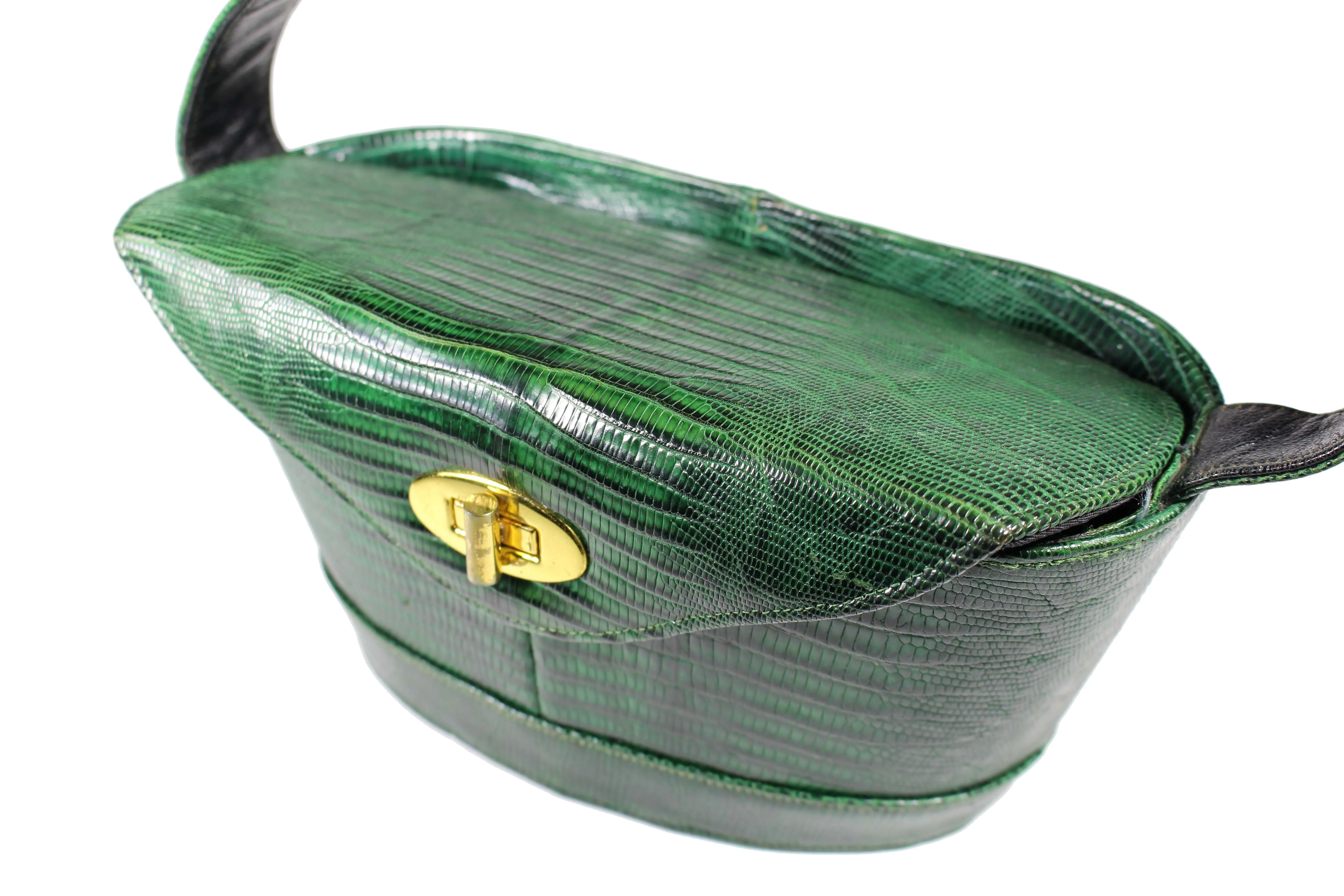 DEITSCH green lizard skin handbag