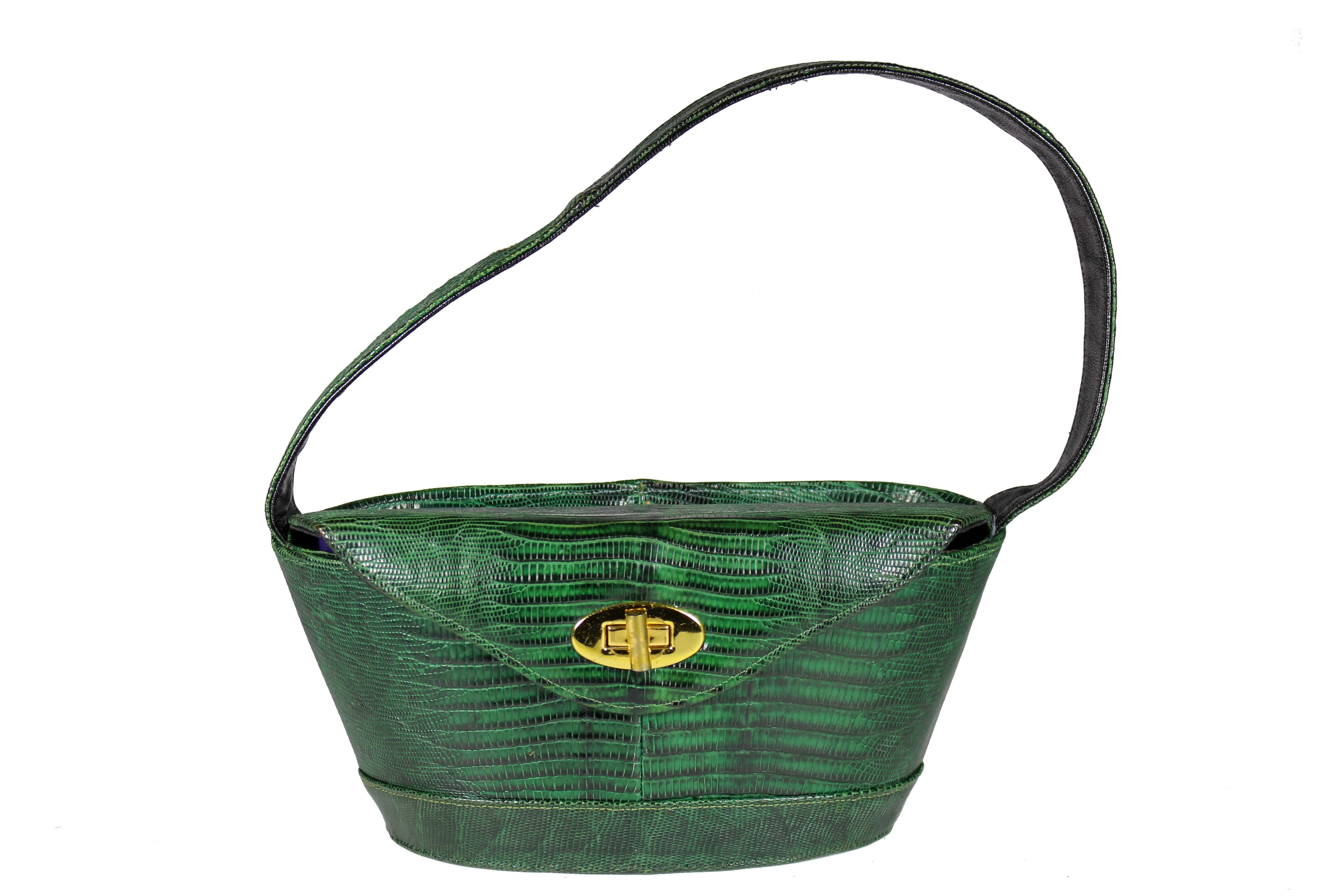 DEITSCH green lizard skin handbag