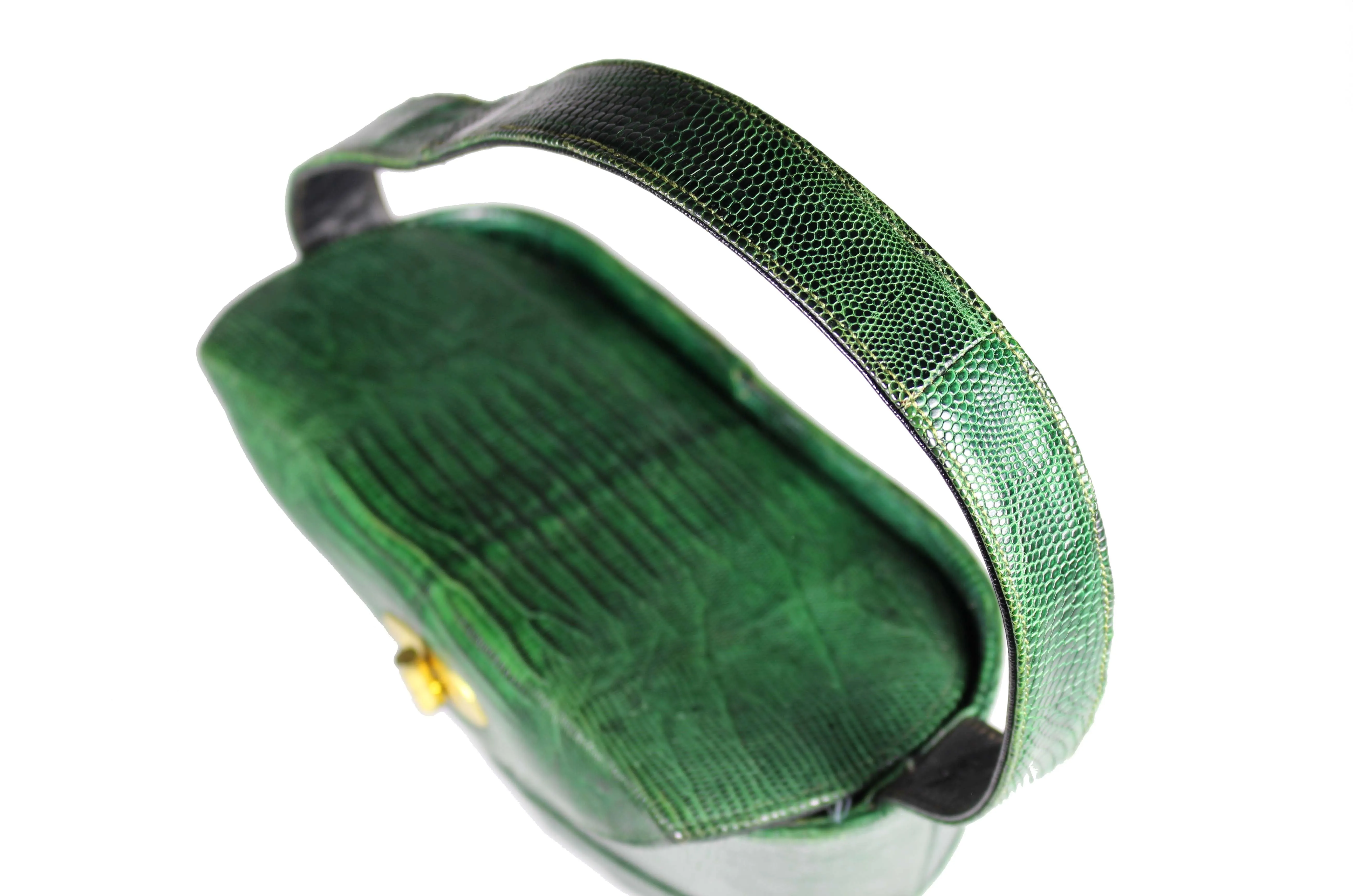 DEITSCH green lizard skin handbag