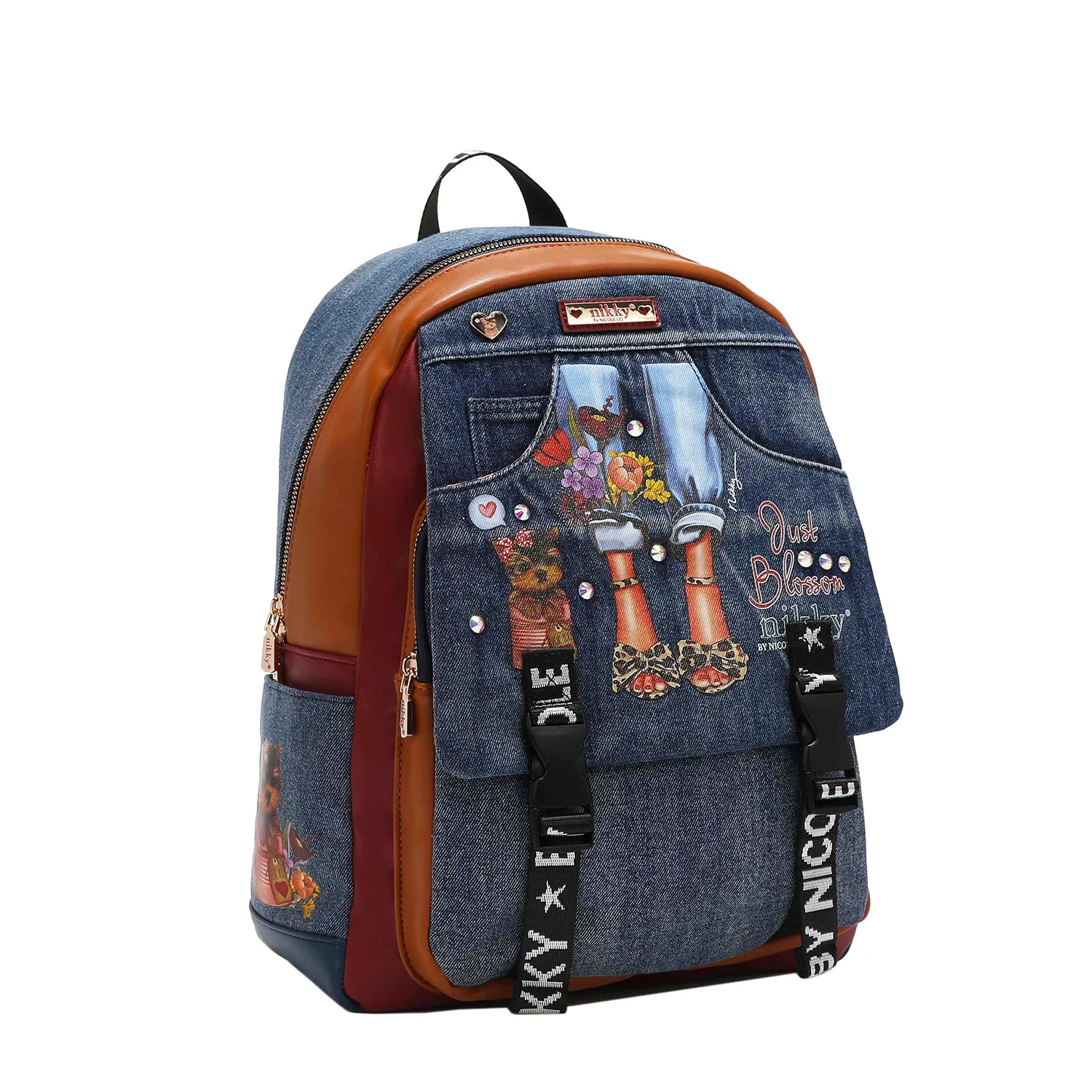 DENIM LARGE FLAP BACKPACK