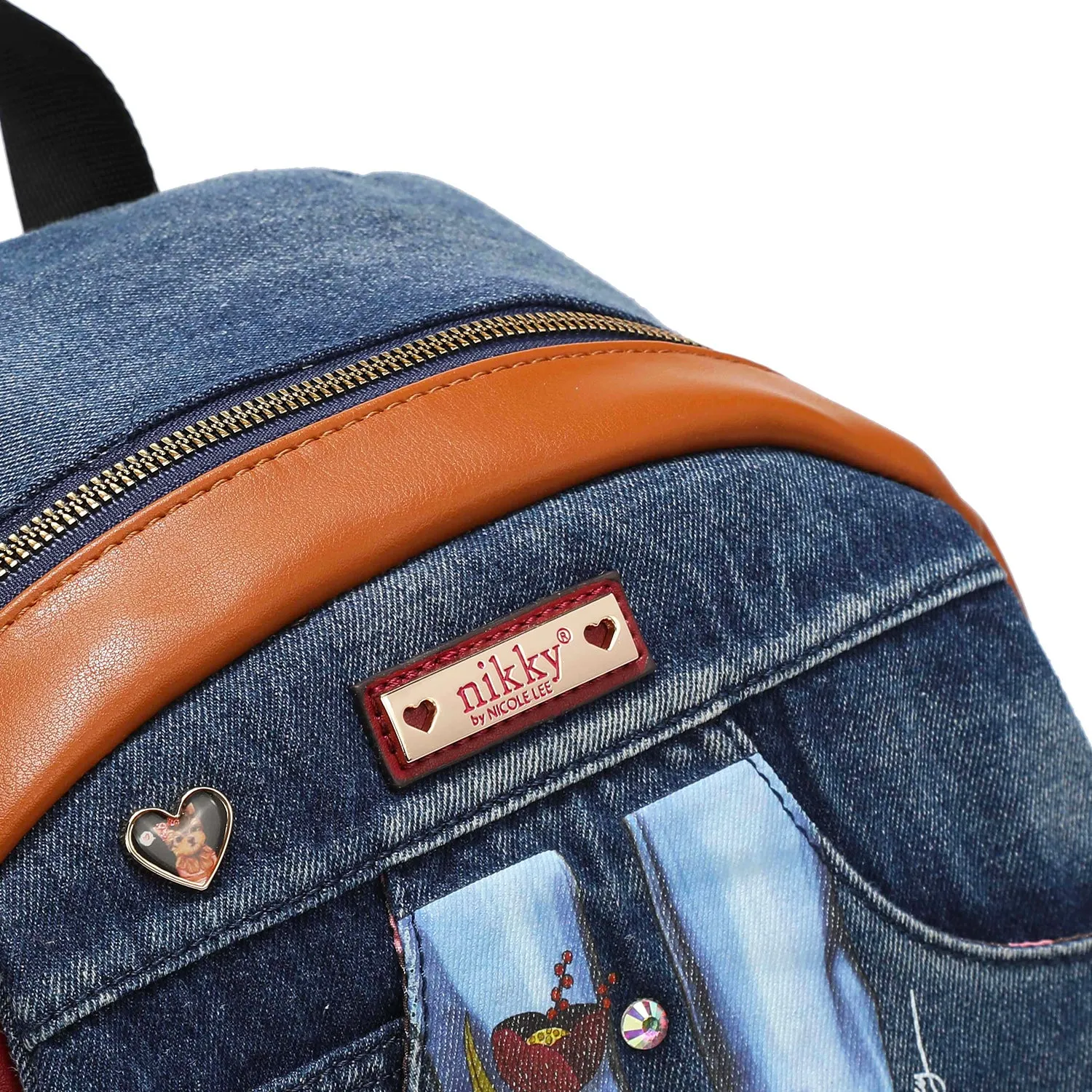 DENIM LARGE FLAP BACKPACK