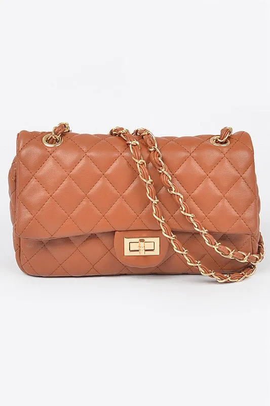 DIAMOND DESIGN QUILTED HANDBAG