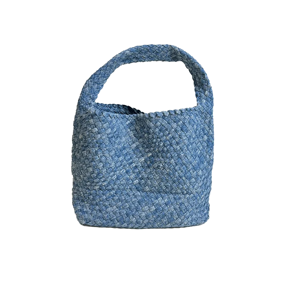 Diana Woven Denim Slouchy Shoulder Bag