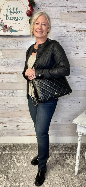 Dream Quilted Dual Handbag-Blk