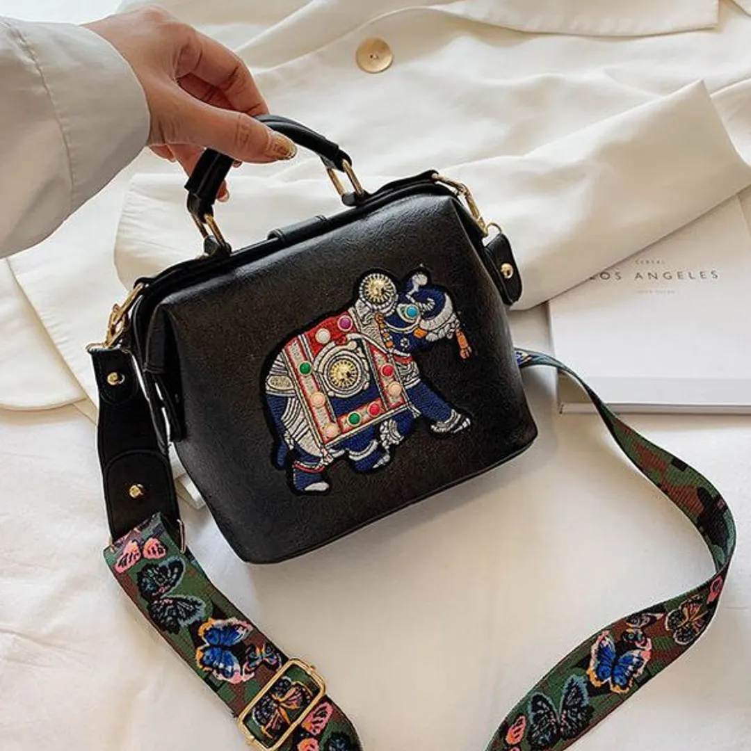 Elephant Embroidered Ethnic Sling Bag