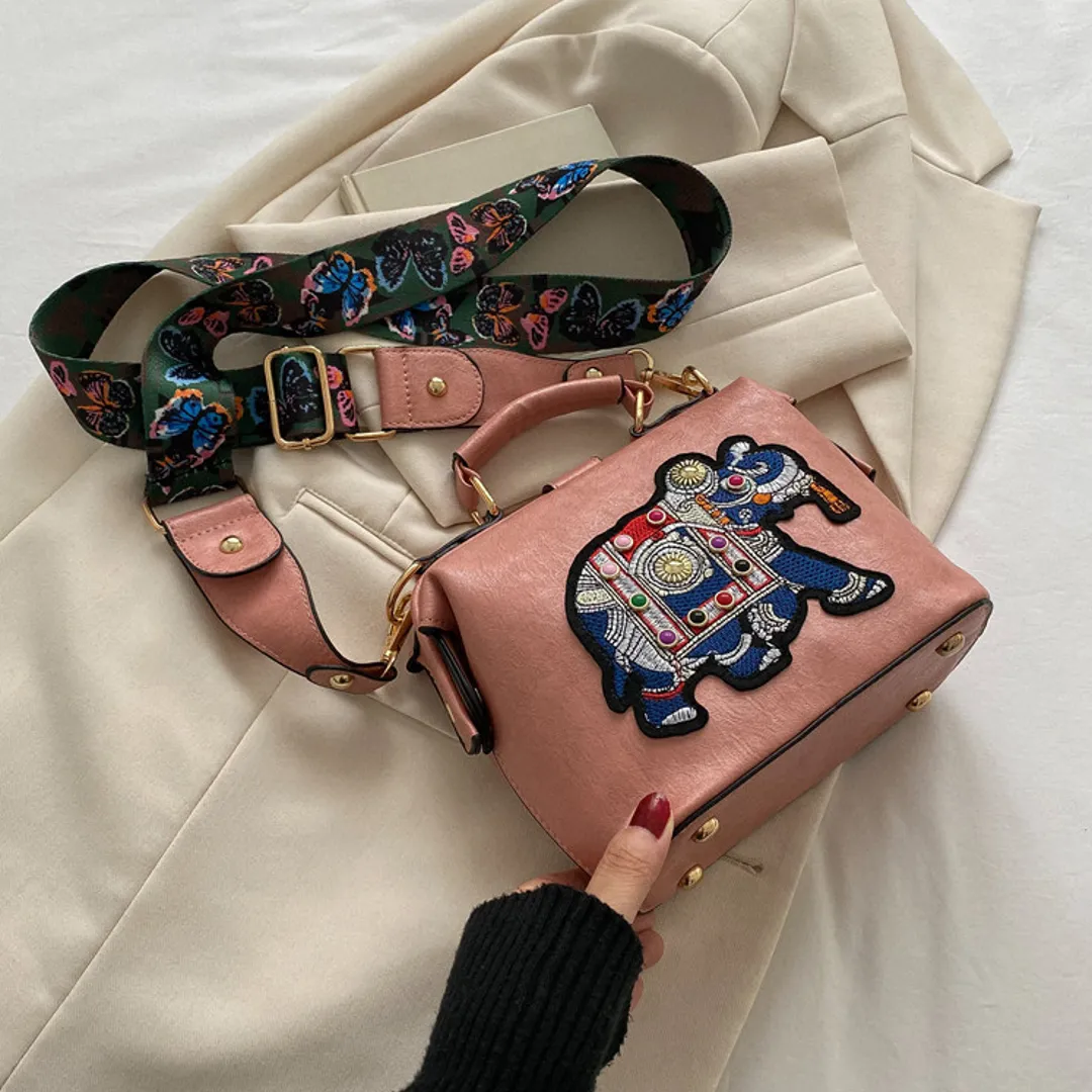 Elephant Embroidered Ethnic Sling Bag