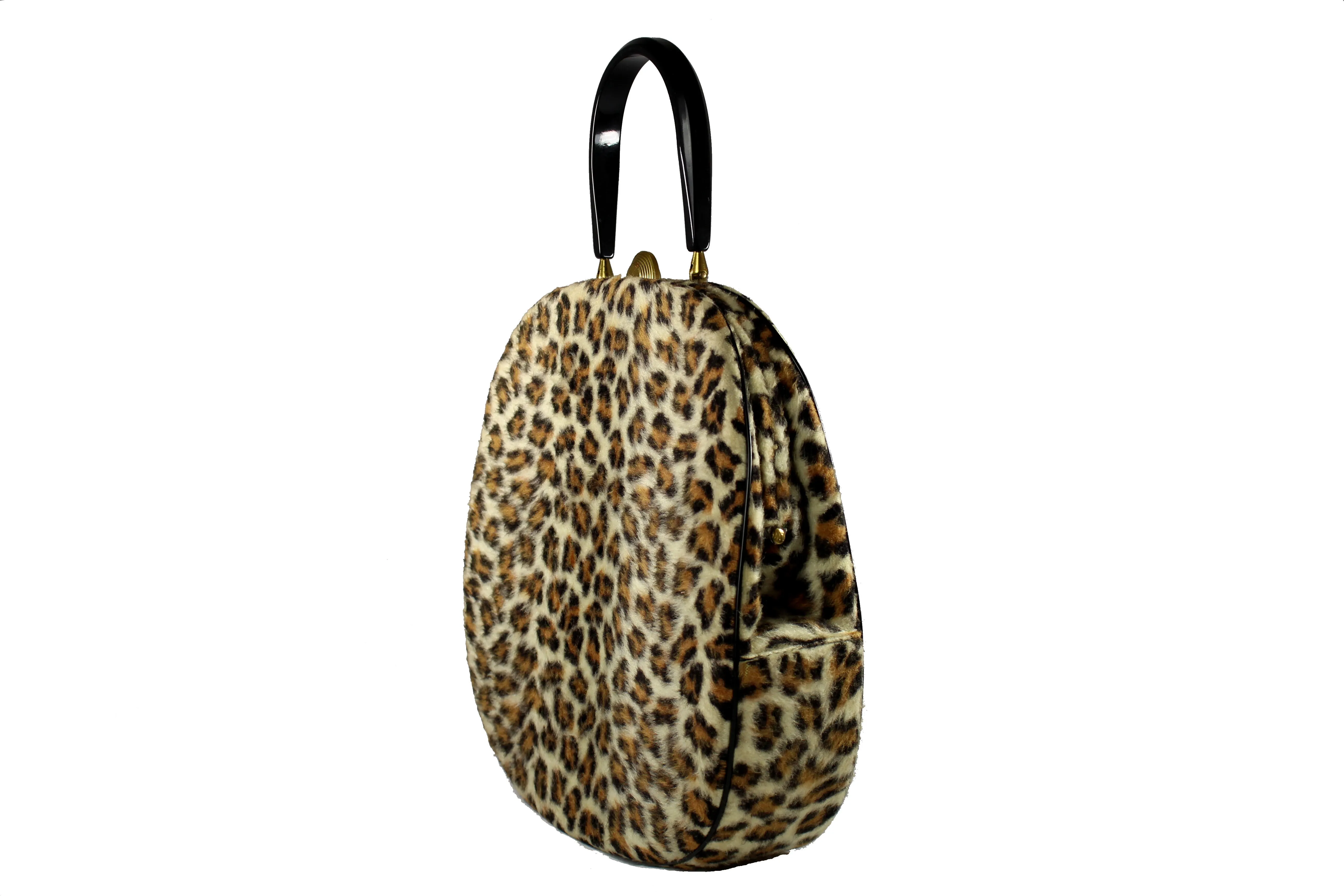 EMPRESS leopard print handbag with lucite handle