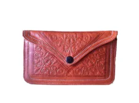 Envelope Leather Purse - Burnt Orange