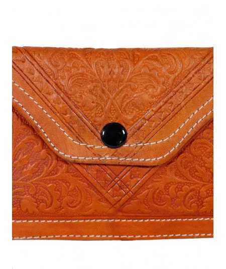 Envelope Leather Purse - Orange