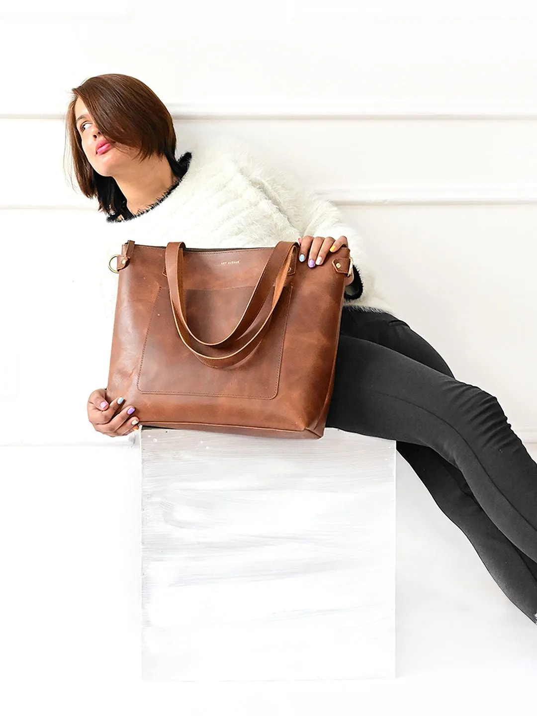 ERGOT - LEATHER TOTE BAG & CUM SLING BAG