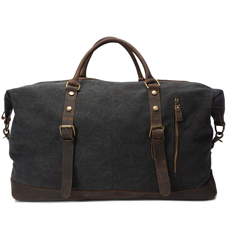 Explorer Canvas Genuine Leather Weekender Duffle bag