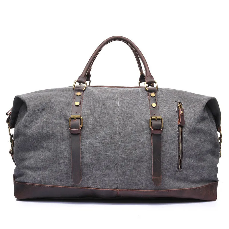 Explorer Canvas Genuine Leather Weekender Duffle bag