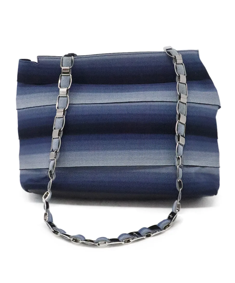 Ferragamo Blue Grosgrain Shoulder Bag