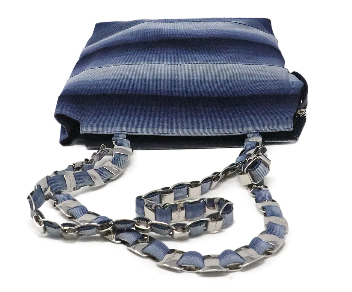 Ferragamo Blue Grosgrain Shoulder Bag