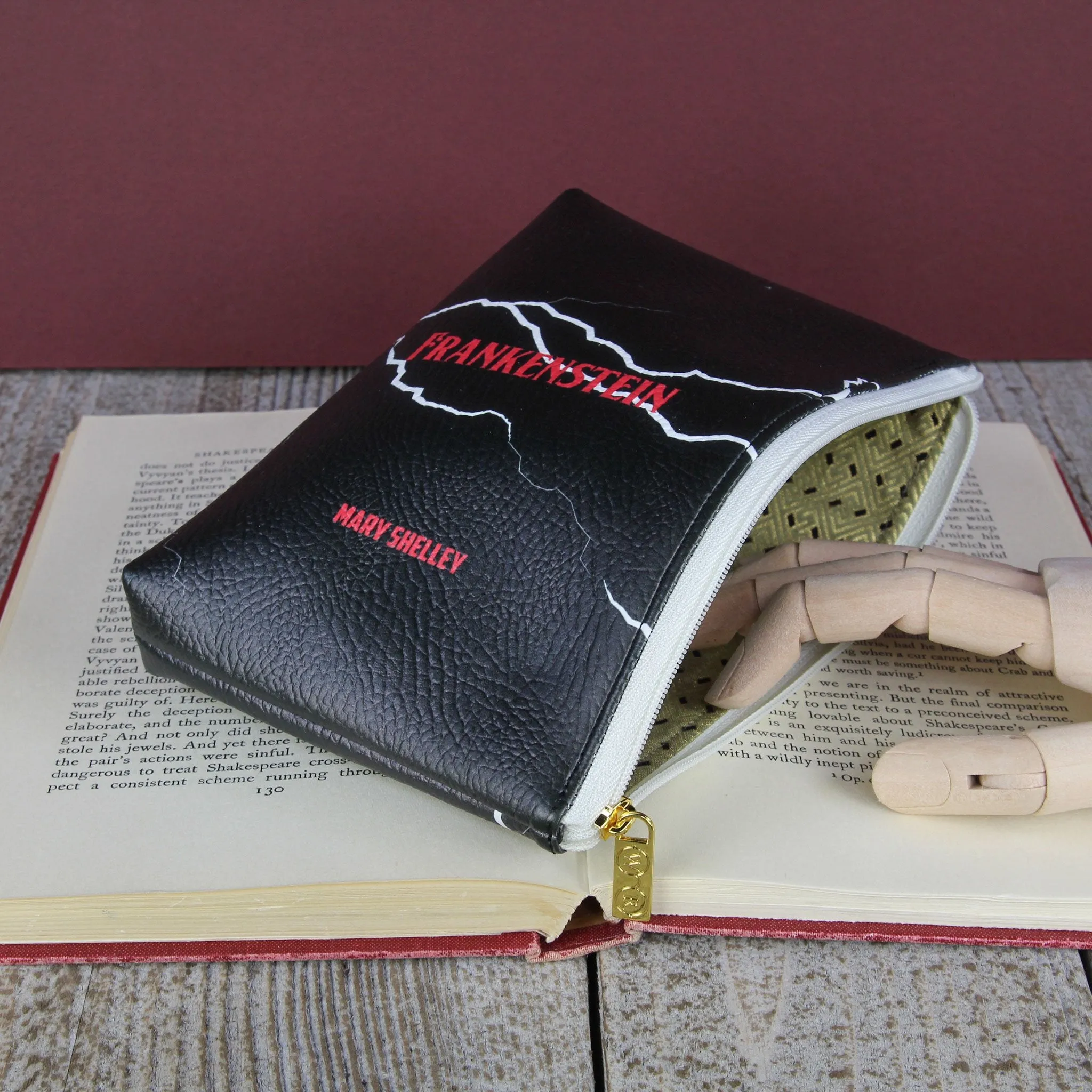 Frankenstein Black Book Pouch Purse Clutch