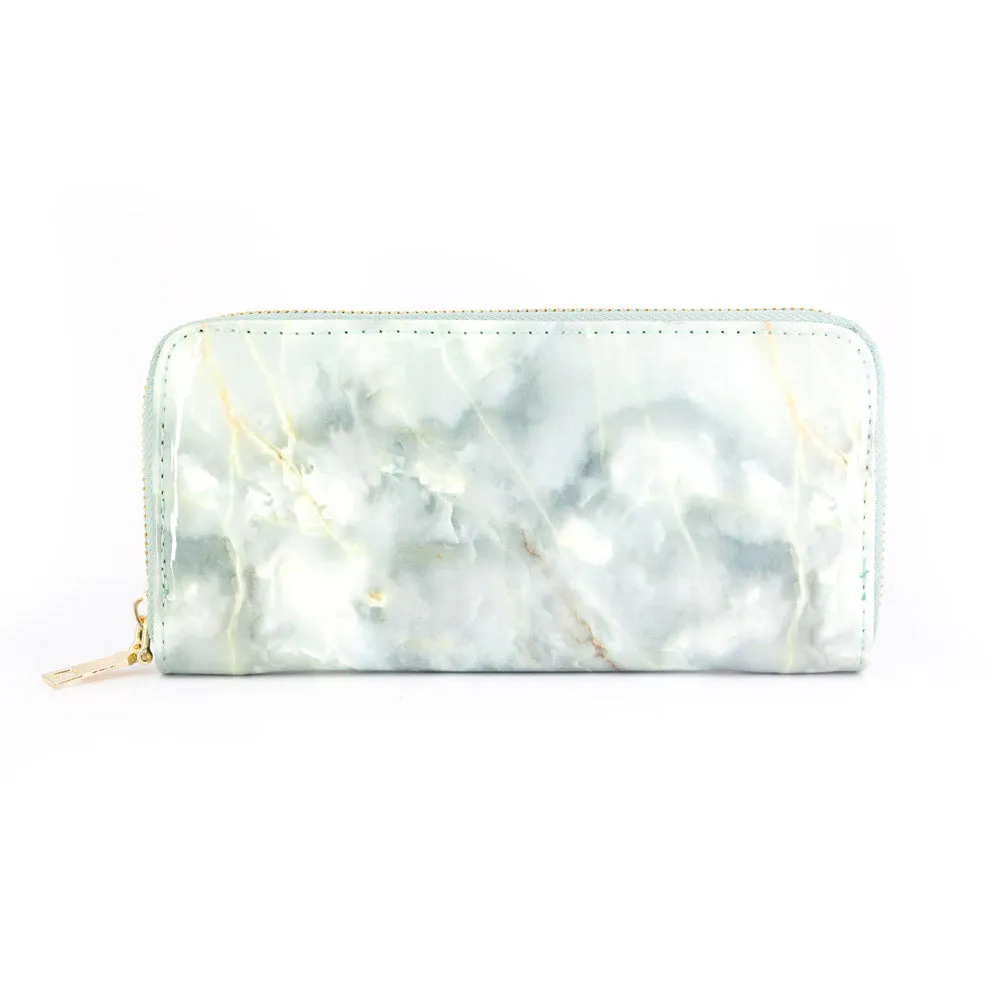 Giorgia Light Blue Marble Finish Patent Purse