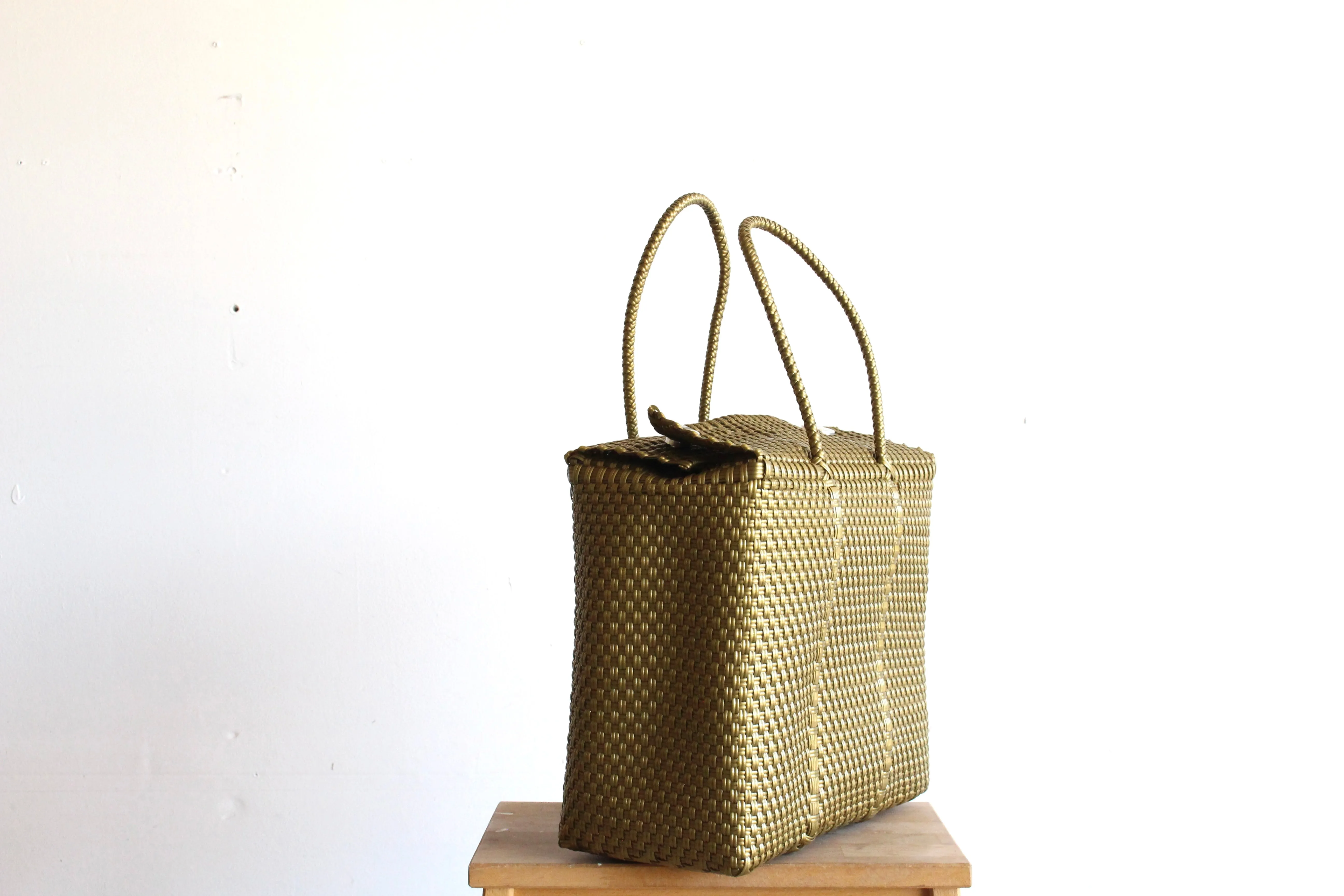 Gold handwoven Handbag by MexiMexi