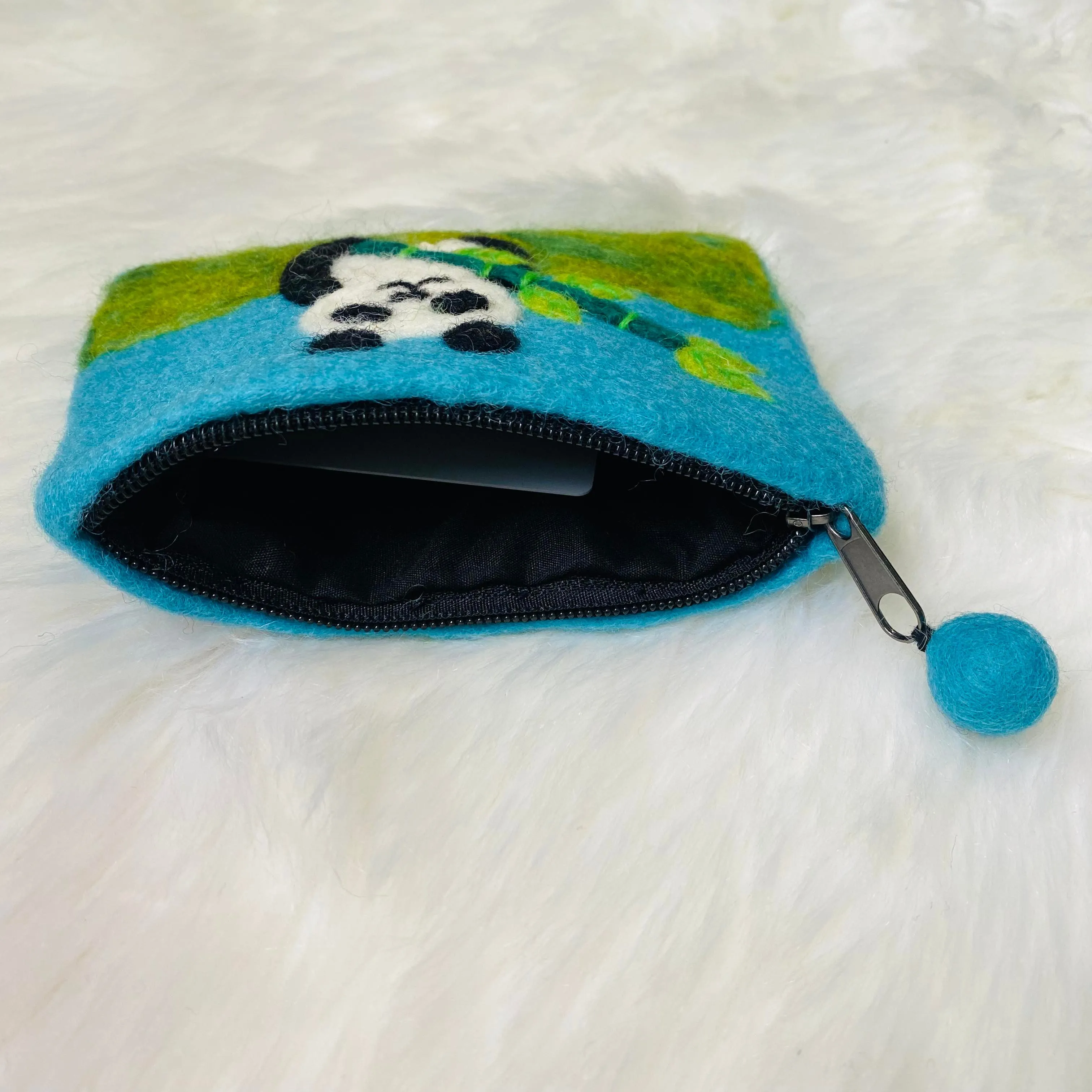 Handmade Embroidered Panda Theme Purse